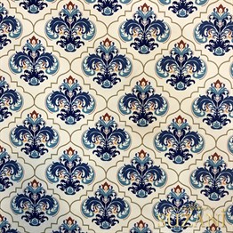 Lale Çini Desenli Kumaş