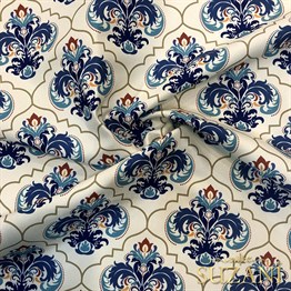 Lale Çini Desenli Kumaş