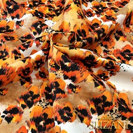 Leopar Çiçek Desenli Kumaş