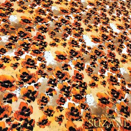 Leopar Çiçek Desenli Kumaş