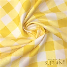 Limon Büyük Pötikare Desenli Dijital Baskılı Kumaş