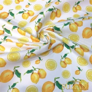Limon Desenli Dijital Baskılı Kumaş
