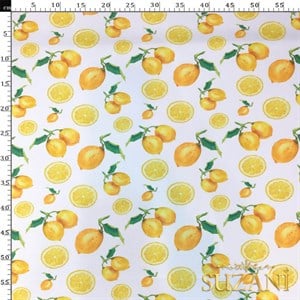 Limon Desenli Dijital Baskılı Kumaş