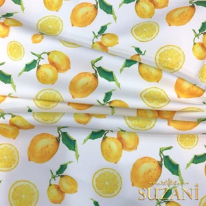 Limon Desenli Dijital Baskılı Kumaş