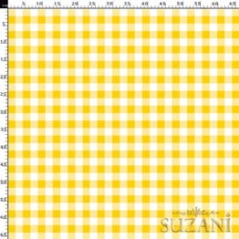 Limon Küçük Pötikare Desenli Dijital Baskılı Kumaş