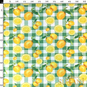 Limon Pötikare Desenli Dijital Baskılı Kumaş
