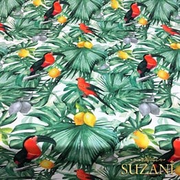 Limonlu Tukan Desenli Kumaş