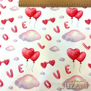 Love Yazılı Dijital Baskılı Kumaş