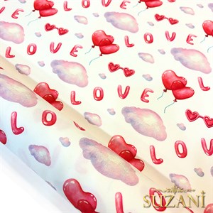 Love Yazılı Dijital Baskılı Kumaş