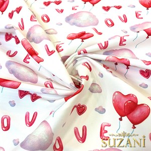 Love Yazılı Dijital Baskılı Kumaş