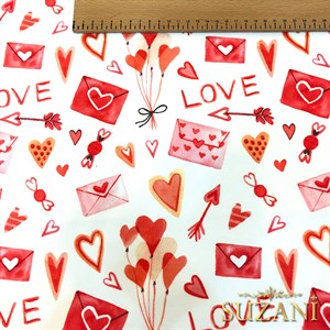Love Yazılı Dijital Baskılı Kumaş