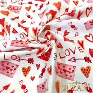 Love Yazılı Dijital Baskılı Kumaş