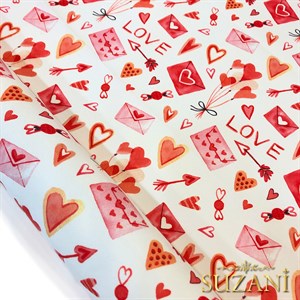 Love Yazılı Dijital Baskılı Kumaş