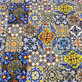 Majolika Fayans Desenli Kumaş