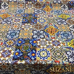 Majolika Fayans Desenli Kumaş