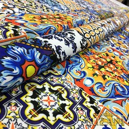 Majolika Fayans Desenli Kumaş