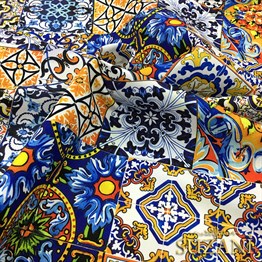 Majolika Fayans Desenli Kumaş