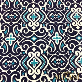 Marin Damask Desenli Kumaş