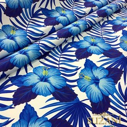 Mavi Çiçekli Kumaş