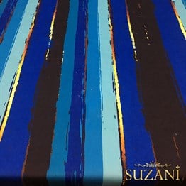 Mavi Eskitme Çizgili Kumaş