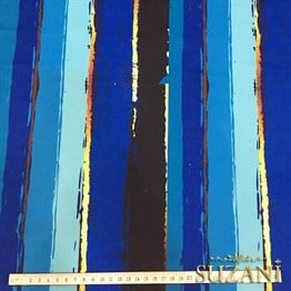 Mavi Eskitme Çizgili Kumaş