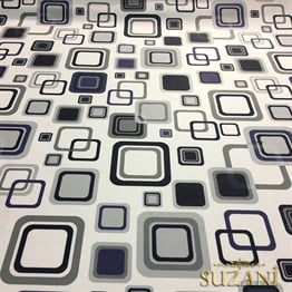 Mavi Kareler Desenli Kumaş