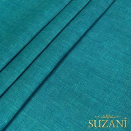 Mavi Keten Görünümlü Dijital Baskılı Kumaş