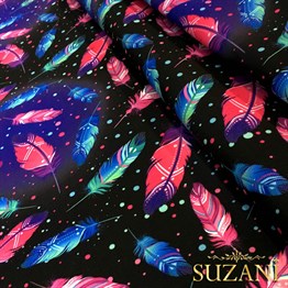 Mavi Pembe Tüy Desenli Kumaş