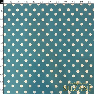 Mavi Puantiye Desenli Dijital Baskılı Kumaş