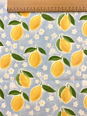 Mavi Suluboya Zemin Desenli Dijital Baskılı Kumaş