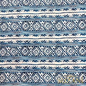 Mavi Süsleme Desenli Dijital Baskılı Kumaş