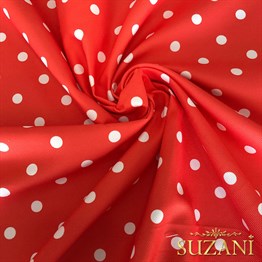 Mercan Puantiye Desenli Dijital Baskılı Kumaş