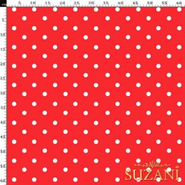 Mercan Puantiye Desenli Dijital Baskılı Kumaş