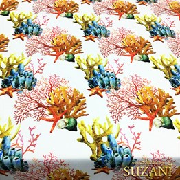 Mercan Resif Desenli Kumaş