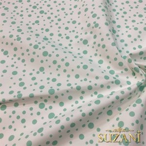 Mint Damlacık Desenli Dijital Baskılı Kumaş