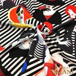 Moda Soyut Kadınlar Desenli Kumaş