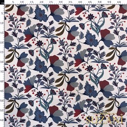 Modern Stil Çiçek Desenli Dijital Baskılı Kumaş