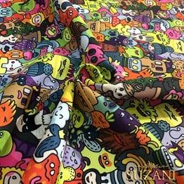 Monsters Pop Art Desenli Kumaş