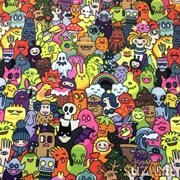 Monsters Pop Art Desenli Kumaş
