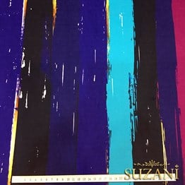 Mor Mavi Eskitme Çizgili Kumaş