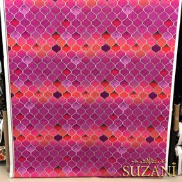 Motifli Pembe Moroccan Desenli Kumaş