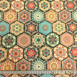 Motifli Petek Desenli Kumaş