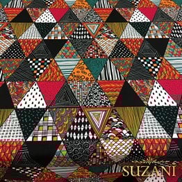 Motifli Üçgenler Desenli Kumaş