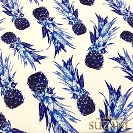 Mürekkep Ananas Desenli Kumaş