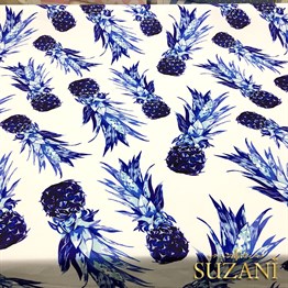 Mürekkep Ananas Desenli Kumaş