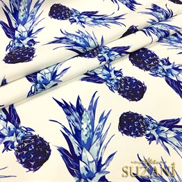 Mürekkep Ananas Desenli Kumaş