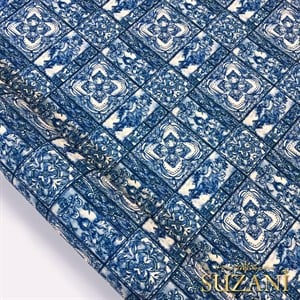 Mürekkep Rengi Karo Desenli Dijital Baskılı Kumaş