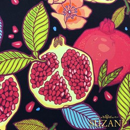 Nar Limon Desenli Kumaş