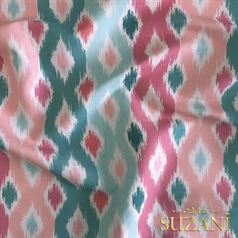 Örgü İkat Dijital Baskılı Kumaş