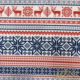 Örme Kış Desenli Dijital Baskılı Kumaş